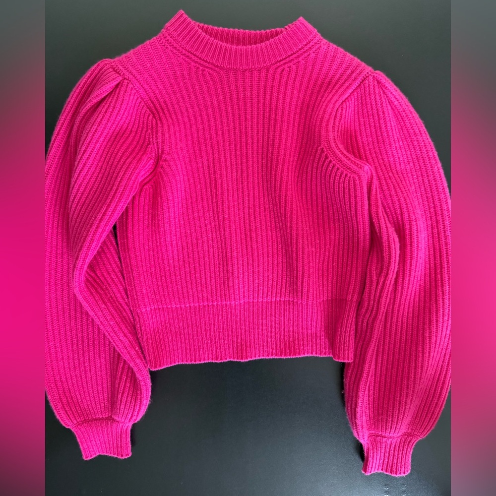 Co Vibrant Pink Ribbed Sweater